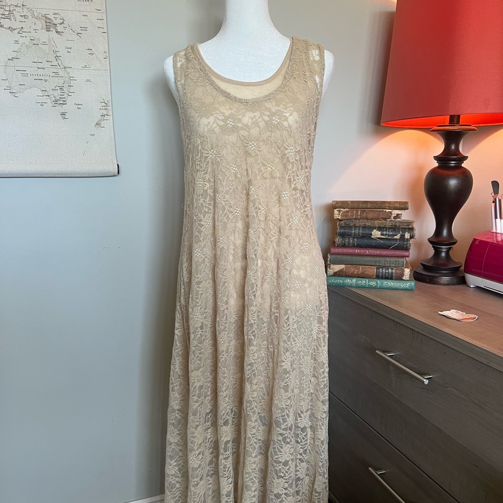 BoHo Lace Vintage Shift Dress